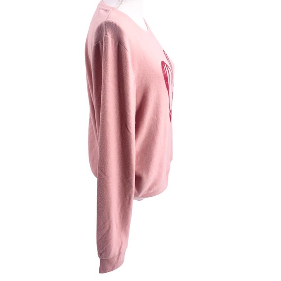 Wildfox NEW Women Size Medium Sketchy Heart Graphic Fleece Sweatshirt Pullover - Picture 4 of 8